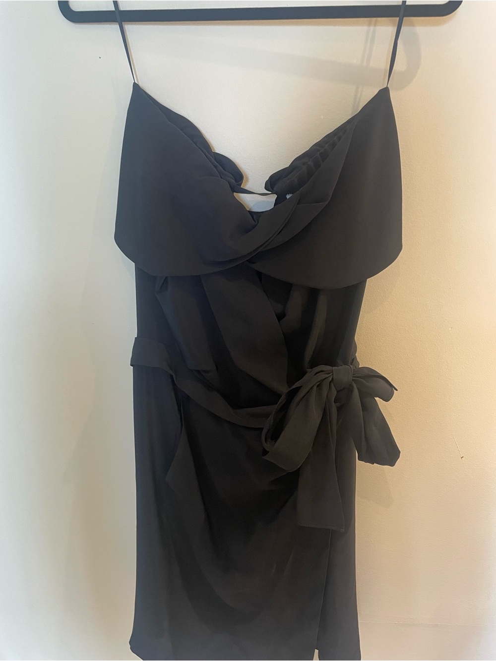Vanessa Bruno Black Strapless Draped Wrap Dress